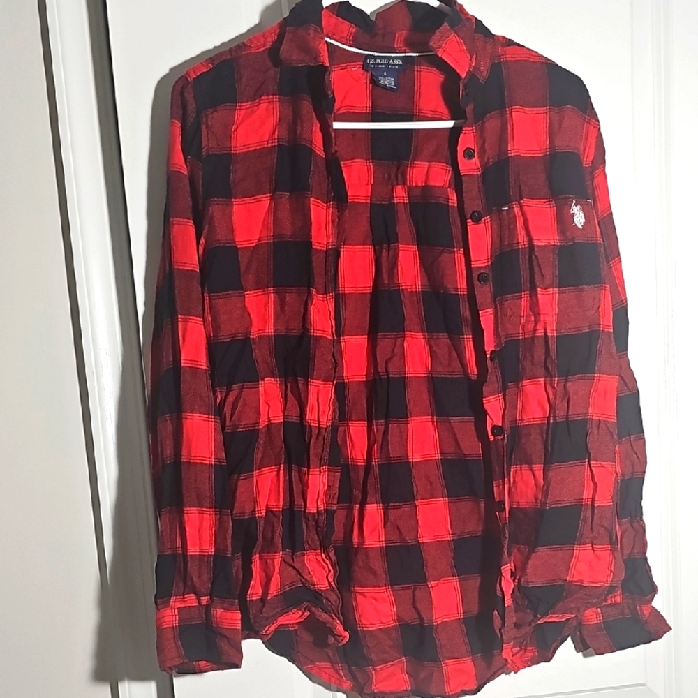 Polo Red and Black Plaid longsleeve Shirt